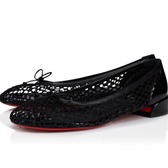Christian Louboutin Shoes - Christian Louboutin sweetie Jane mesh flat black patent sandal flats sz 40
